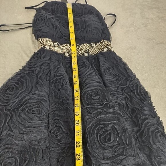 Trixxi Halter Look Rhinestone Embellished Blue Formal/Prom/Wedding Dress Size 1 - Picture 9 of 14